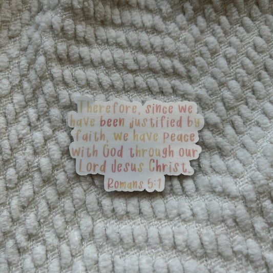 Romans 5:1 sticker