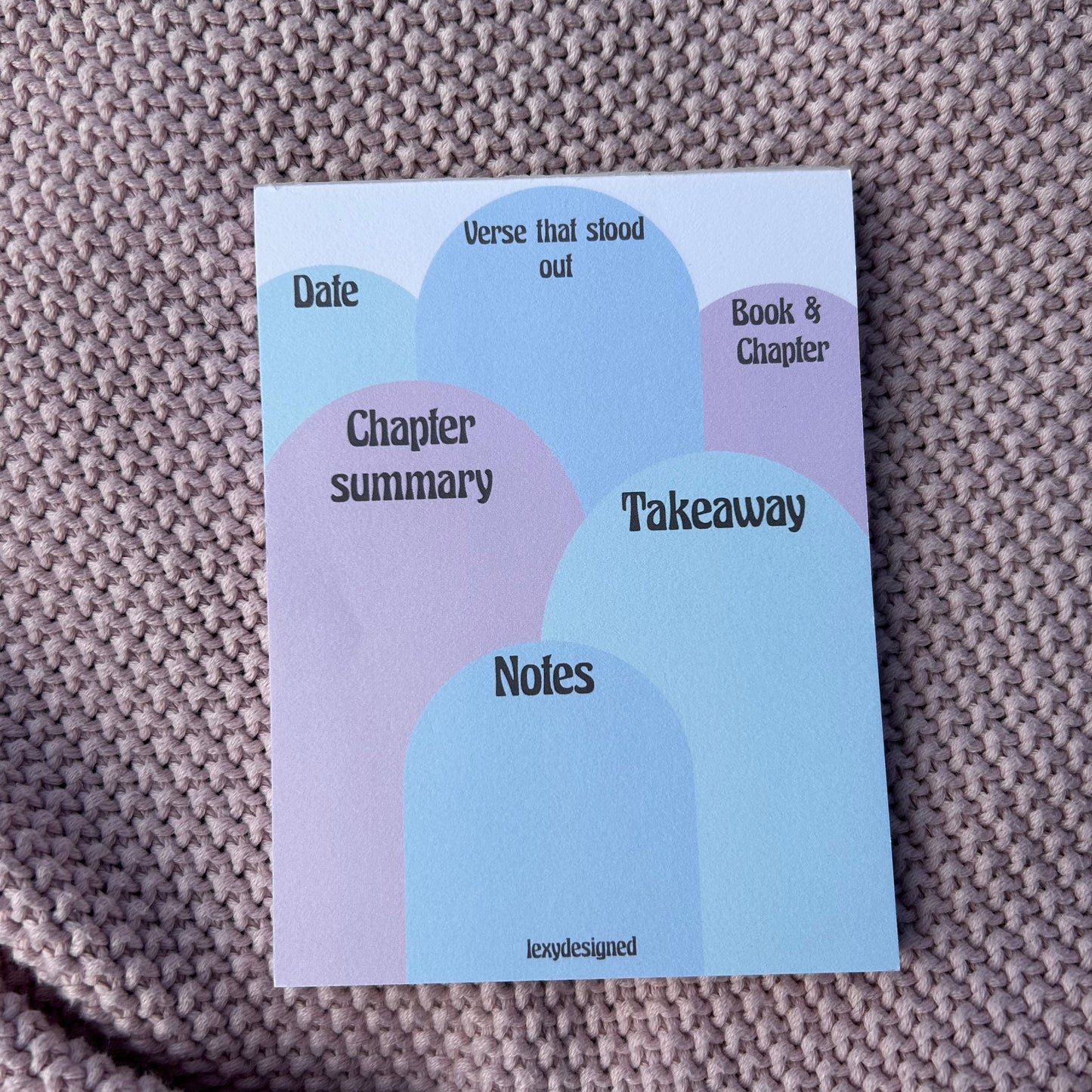 Bible study notepad cool tones