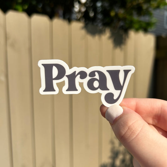 Black & White Pray sticker