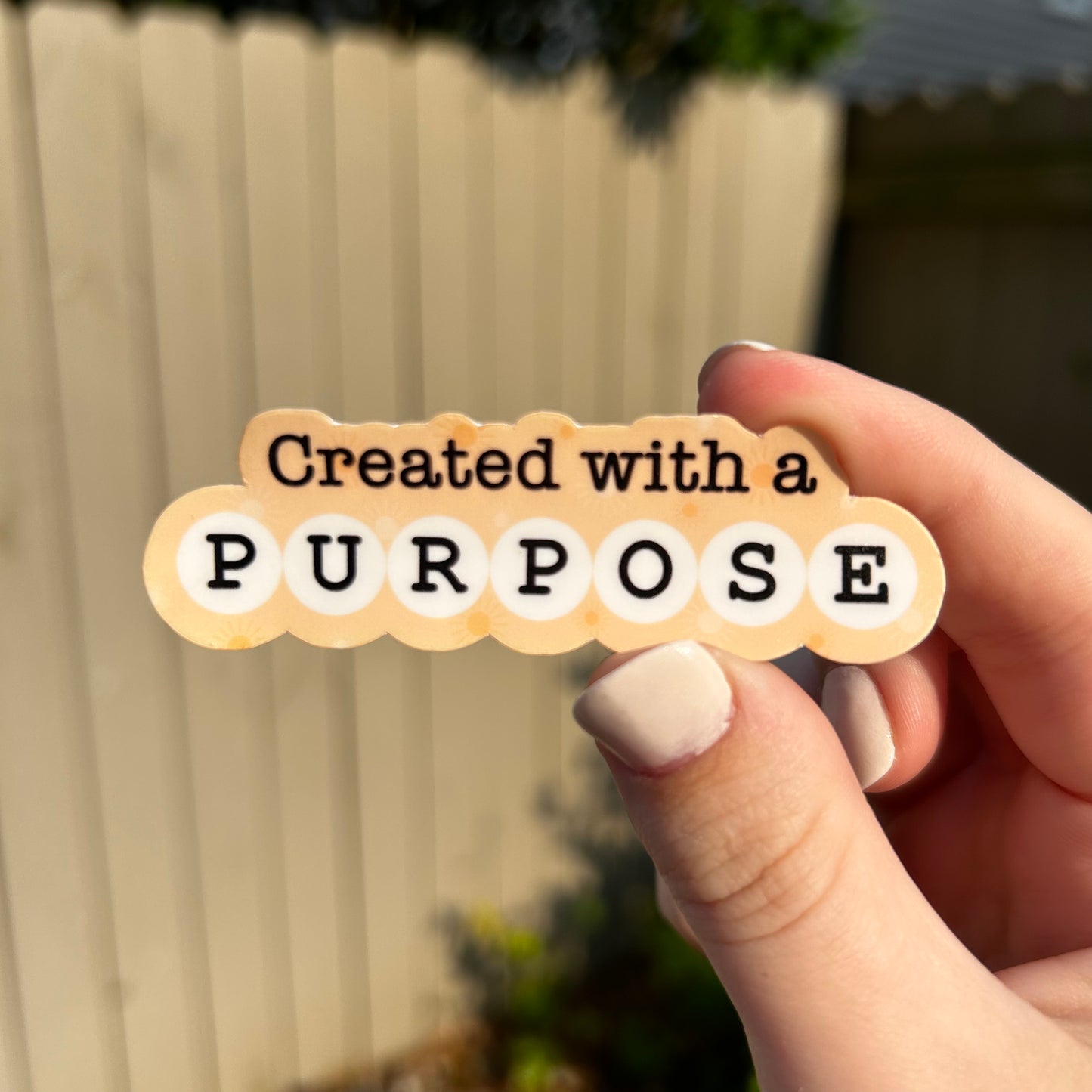 Created with a purpose sticker